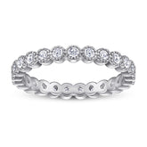 Full Row Round Zircon Silver Ring for Women