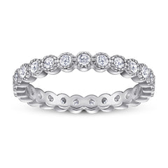 Full Row Round Zircon Silver Ring for Women