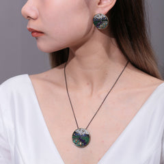 Natural Amethyst Garden Pendant Sterling Silver Necklace for Women