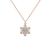 Zircon Snowflake Pendant Silver Necklace for Women