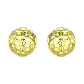 Honeycomb Pattern Half Ball Sterling Silver Stud Earrings