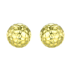 Honeycomb Pattern Half Ball Sterling Silver Stud Earrings