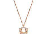 Zircon Crown Pendant Silver Necklace for Women