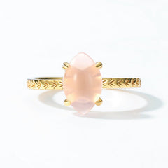 Marquise Shape Pink Crystal Opening Silver Ring