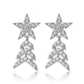 Zircon Star Christmas Tree Pendant Sterling Silver Drop Earrings