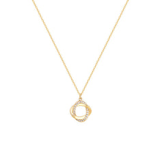 Oval Buckle Zircon Oval Silver Necklace for Women