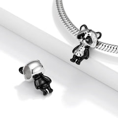 Angry Panda Doll Silver Pendant