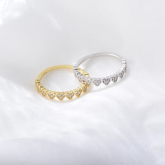 Love Shaped White Zircon Vintage Sterling Silver Ring for Women