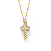 Zircon Key Pendant Sterling Silver Necklace for Women