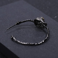 Dark Retro Design Inlaid Crystal Halloween Skull Silver Studs Earrings for Women