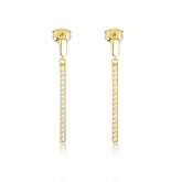 Long Single Row Zircon Silver Drop Earrings for Women