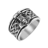 Retro Viking Pirate Thor Hammer Titanium Steel Ring for Men
