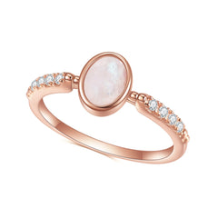 Cathedral Oval Natural Moonstone Silver Ring