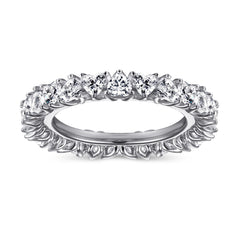 Full Circle Heart-shaped Zircon Silver Ring for Women