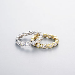 Round and Marquise White Zircon Sterling Silver Ring