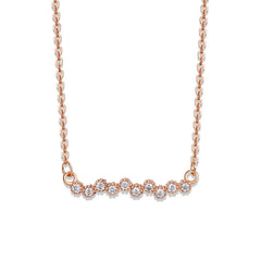 Single Row Zircon Pendant Silver Necklace for Women