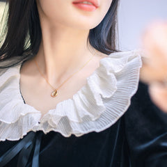 White Zircon Cherry Blossom Petal Sterling Silver Pendant