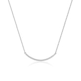Zircon Smile Shape Pendant Silver Necklace