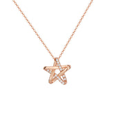 Five-pointed Star with Zircon Silver Necklace for Women