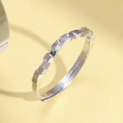 Irregular Small Cube Opening Sterling Silver Ring