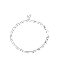 Bamboo with Leaf Silver Bracelet for Women