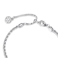 Winter Snowflake Marquise Shape Blue Zircon Sterling Silver Bracelet