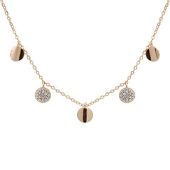 Circle with Zircon Silver Necklace for Women