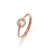 Zircon Hollow Circle Silver Ring