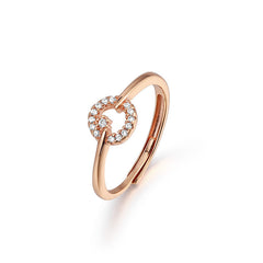 Zircon Hollow Circle Silver Ring