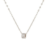 Zircon Circle Pendant Silver Necklace for Women