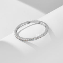 Zircon Eternity Silver Ring