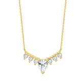 Luxury Temperament Style Inlaid 5A White Zircon Water Droplet Pendant Plated Gold Silver Collarbone Necklace for Women