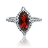 Luxurious Natural Garnet s925 Silver Inlaided Ring for Women