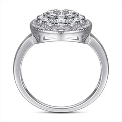 Full Zircon Circle Silver Ring for Women