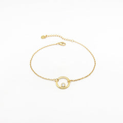 Small Zircon Circle Silver Bracelet