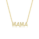 Glossy MAMA Letter Pendant Sterling Silver Necklace for Women
