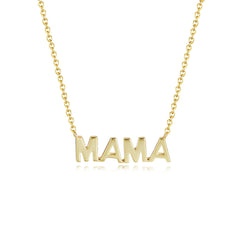 Glossy MAMA Letter Pendant Sterling Silver Necklace for Women