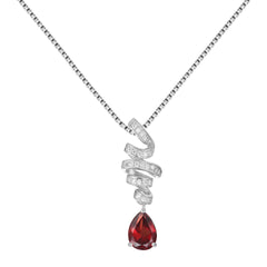 French Romantic Luxury Creative Design Inlaid Natural Colourful with Pear Drop Pendant Silver Necklace for Women