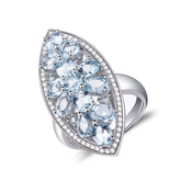 European Luxury Design Group Natural Topaz Marquise Silver Ring for Women