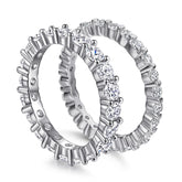 Full Circle Round Zircon Silver Ring for Women