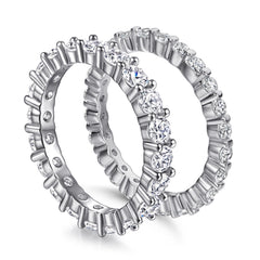 Full Circle Round Zircon Silver Ring for Women