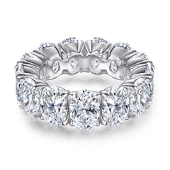 Full Circle Oval Zircon Silver Ring for Women