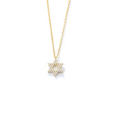 Six-pointed Star with Zircon Pendant Sterling Silver Necklace for Women