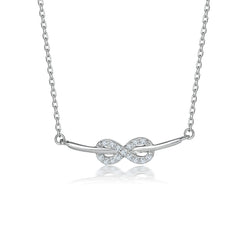 Zircon 8-letter Pendant Silver Necklace for Women