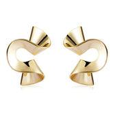 Spiral Irregular Smooth Silver Earrings for Women