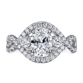 Exaggerated Three Stones Zircon Silver Ring for Women
