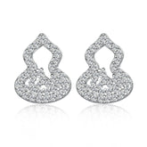 Zircon Gourd Silver Studs Earrings for Women
