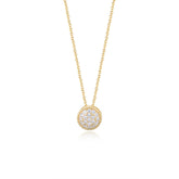 Zircon Round Pendant Sterling Silver Necklace for Women