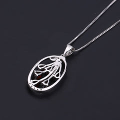 European Design Inlaid Garnet Pear Drop Pendant Silver Necklace for Women