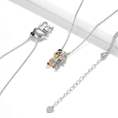 Mix Match Style Lucky Panda Pendant Silver Necklace